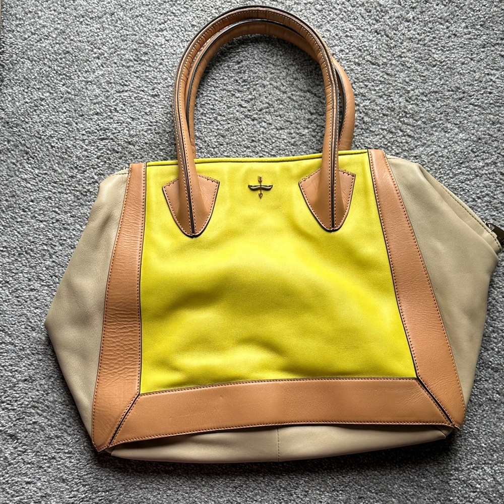 Yellow and Tan Colorblock Women's Tote Bag